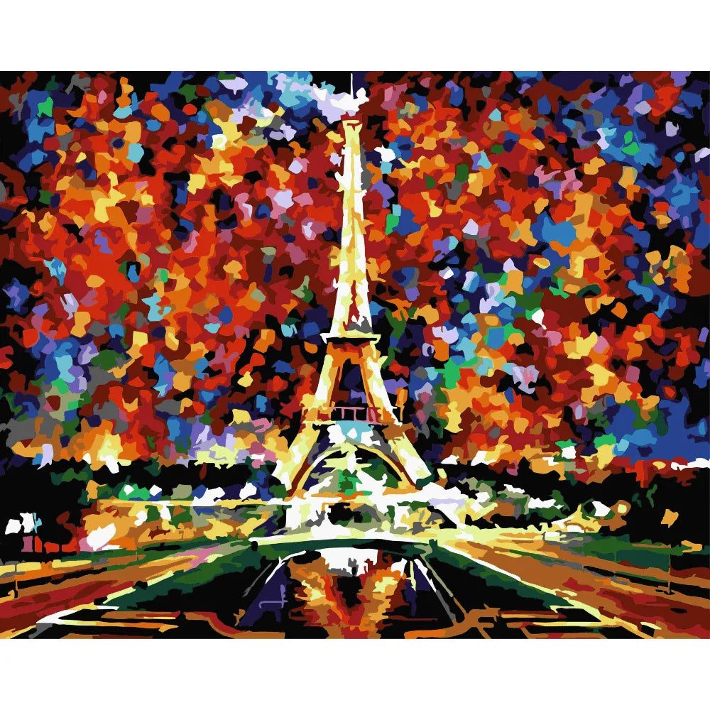 Eiffelturm bei Nacht, abstrakt