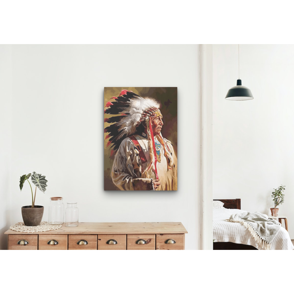 Indianer Häuptling, Musterbild in der Raumansicht