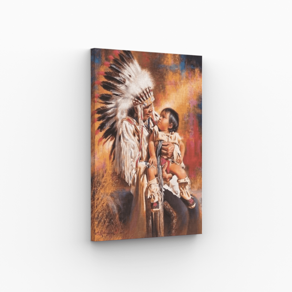 Indianer Häuptling mit Kind