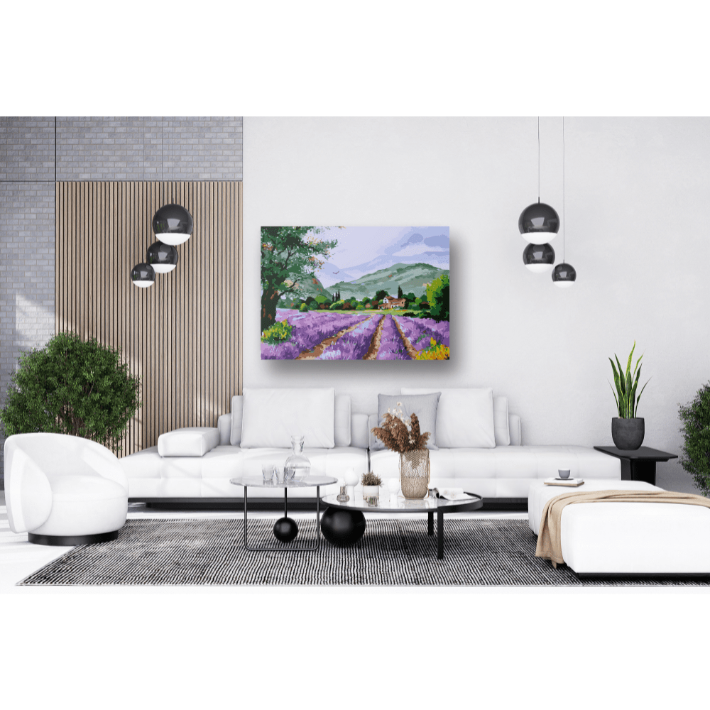 Lavendelfeld in der Provence, Musterbild in der Raumansicht