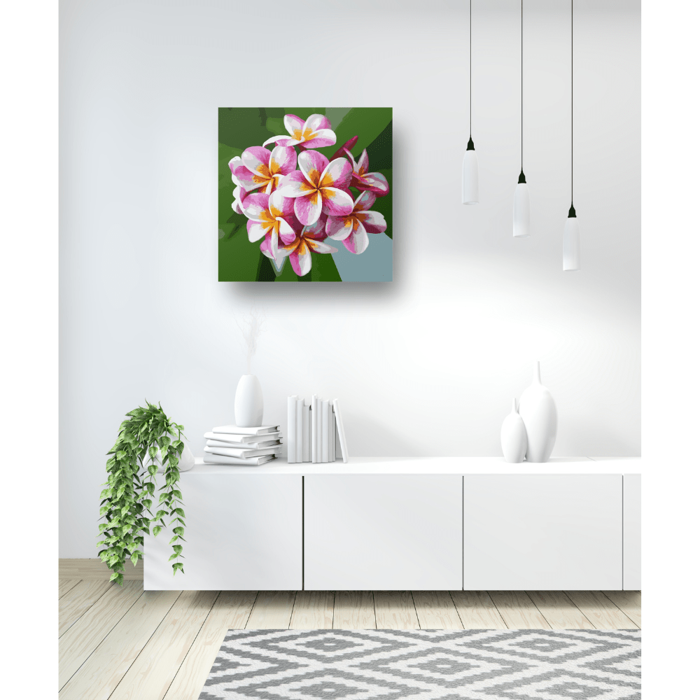 Plumeria Blume, Musterbild in der Raumansicht