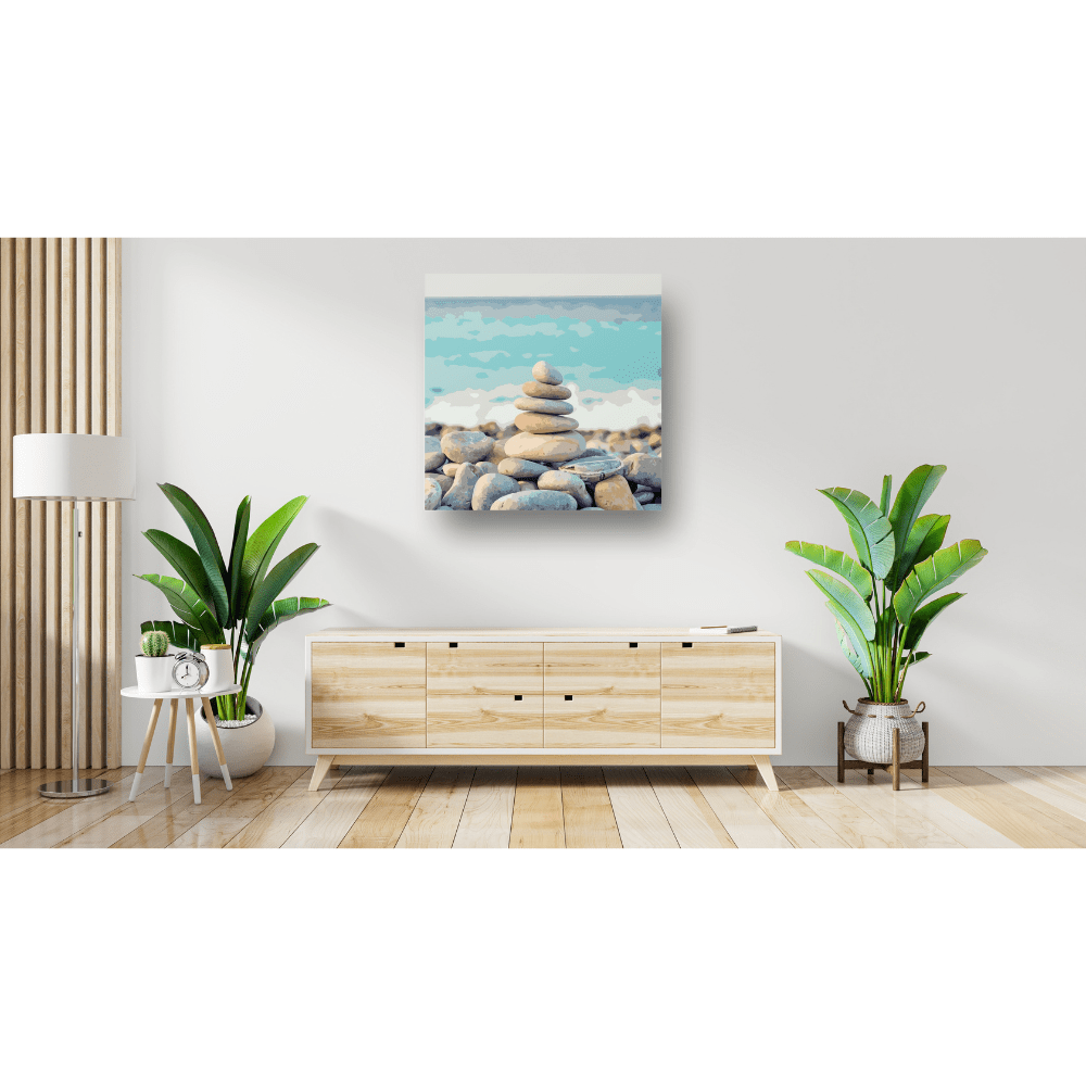 Steinstapel Zen, Musterbild in der Raumansicht