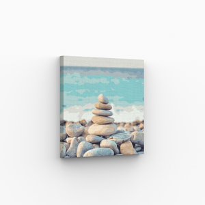 Steinstapel Zen, Musterbild gerahmt