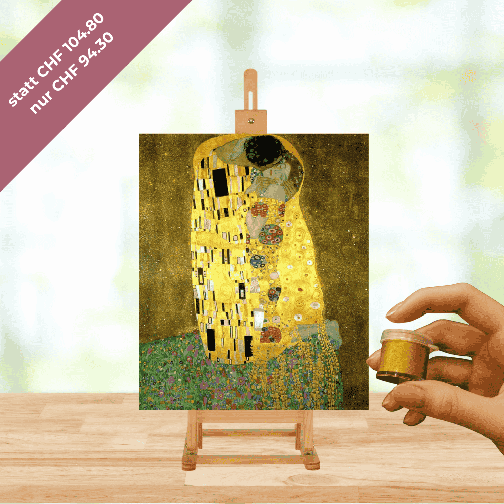 4-teiliges Kreativset: Klimt-Kuss DIY-Package