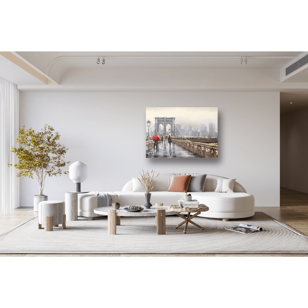 Malen nach Zahlen, Brooklyn Bridge bei Regen, New York