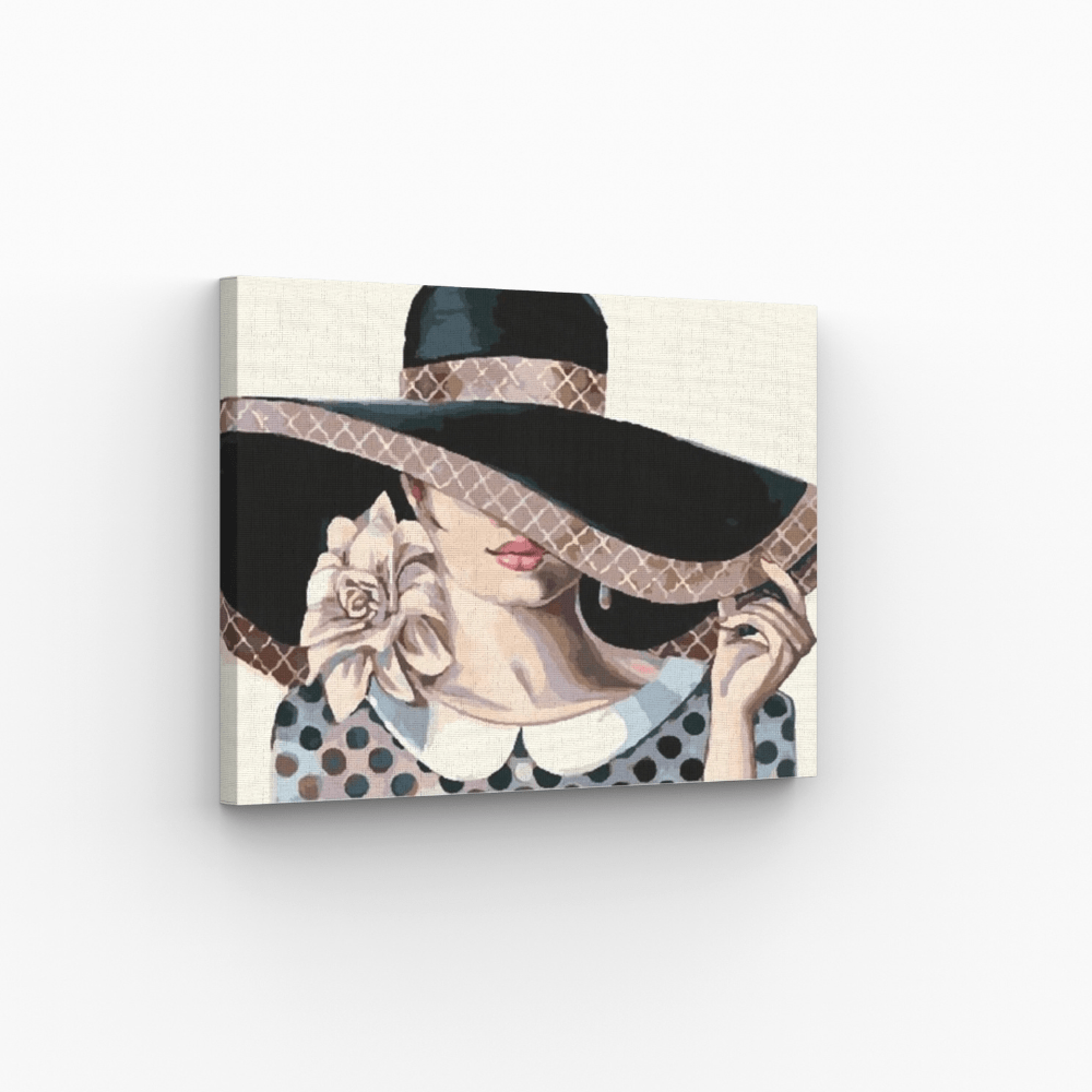 Malen nach Zahlen, Dame mit Hut, modisch