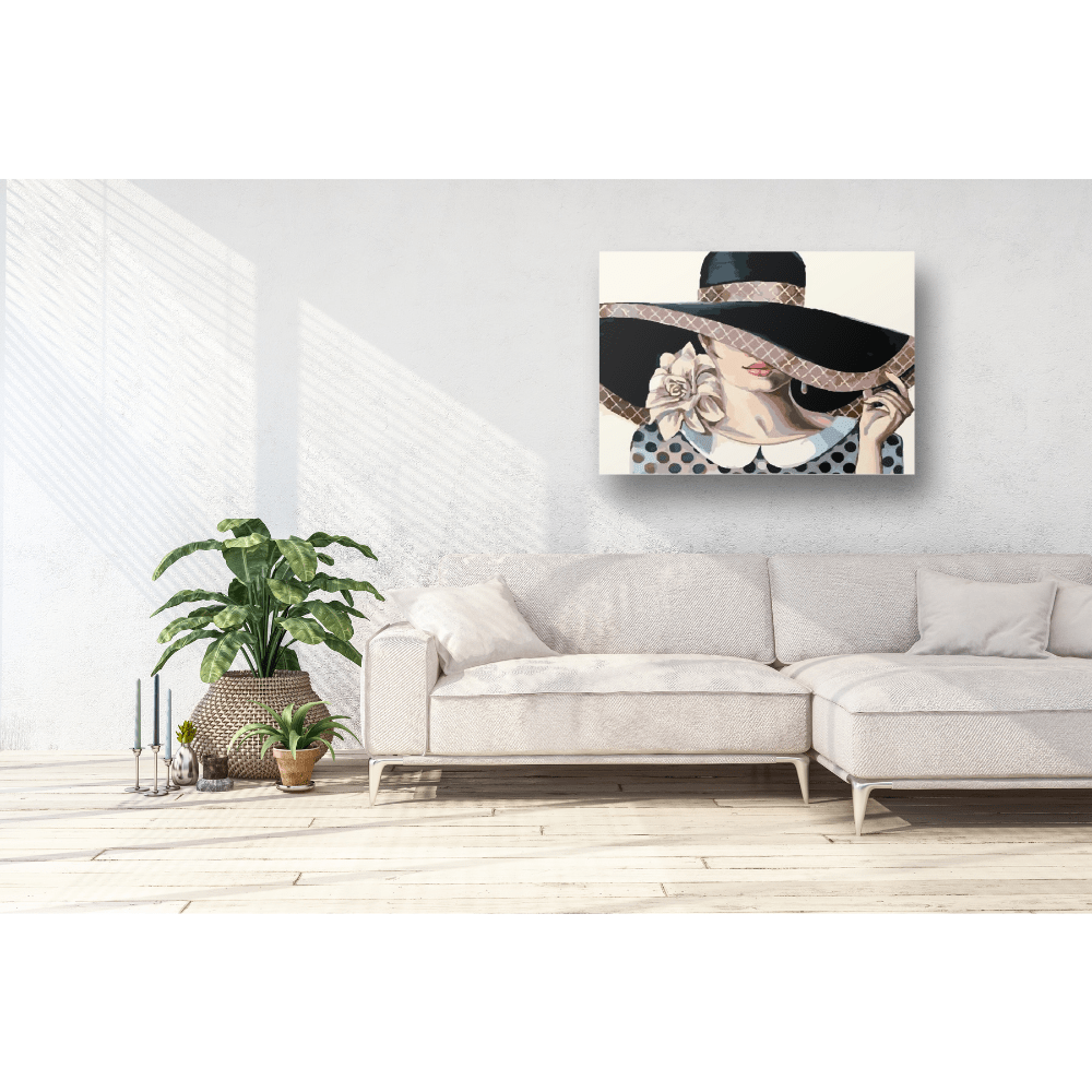 Malen nach Zahlen, Dame mit Hut, modisch