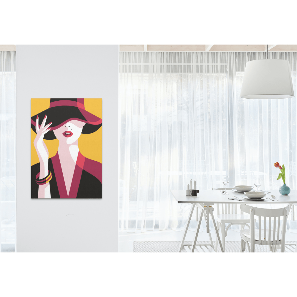 Malen nach Zahlen, Dame mit Hut, Vintage Art