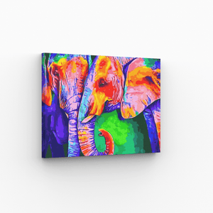 Malen nach Zahlen, Elefanten, mehrfarbig, abstrakt