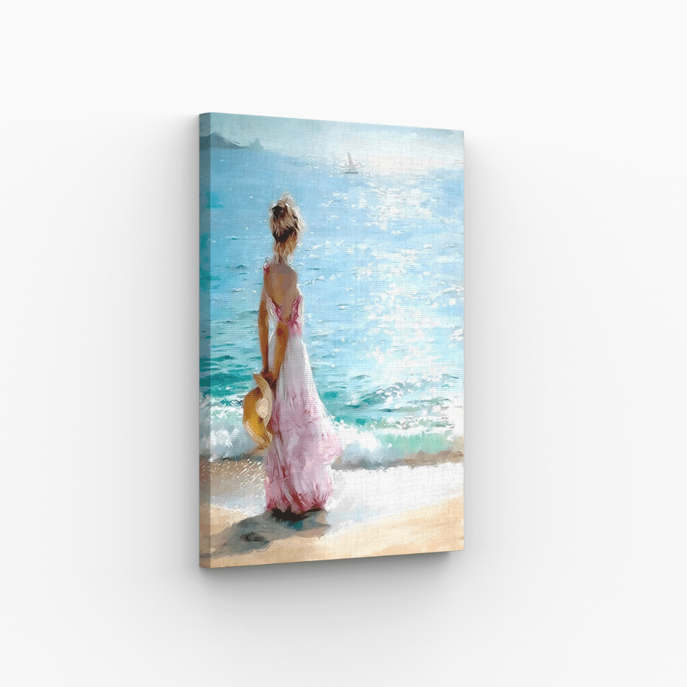 Malen nach Zahlen, Frau am Strand