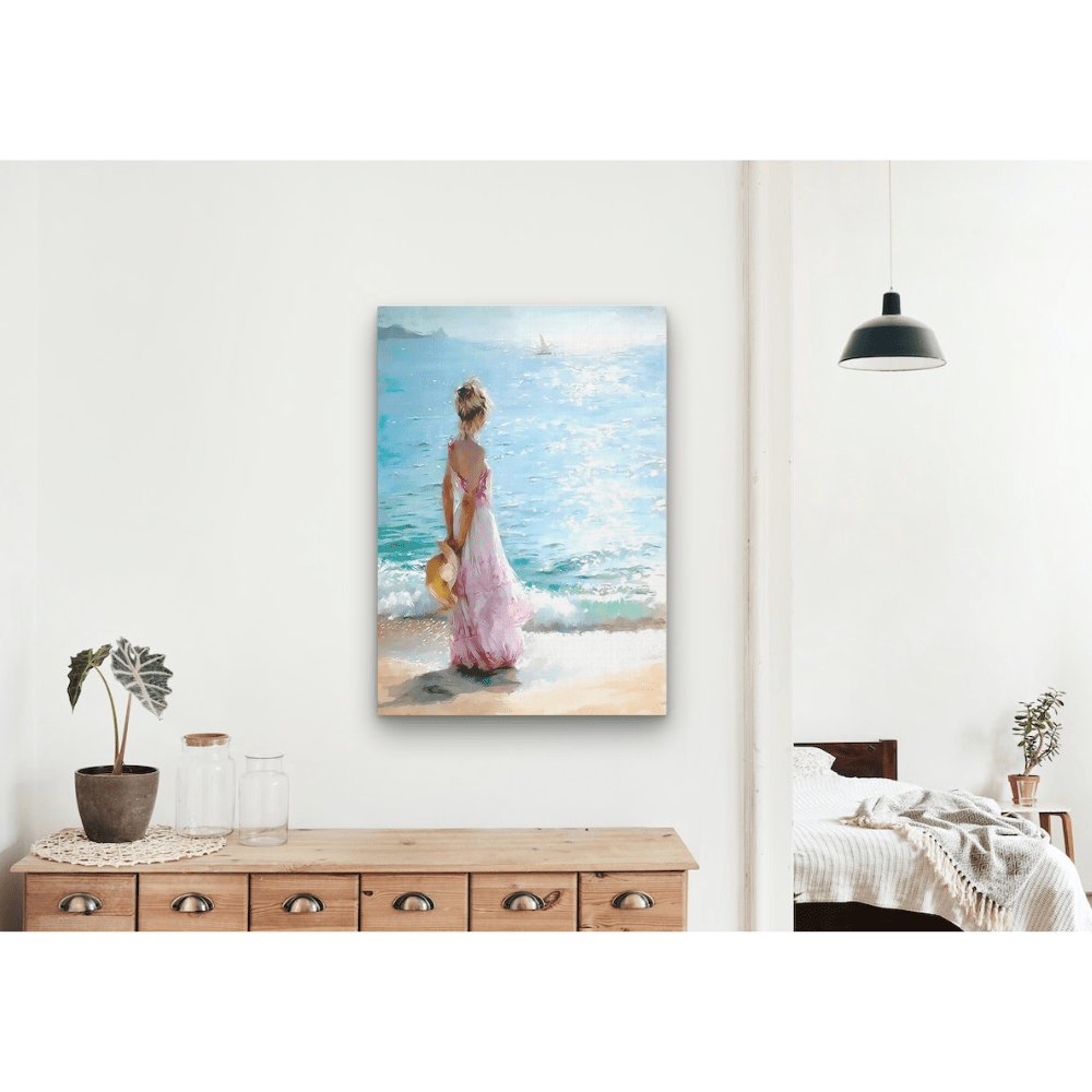 Malen nach Zahlen, Frau am Strand