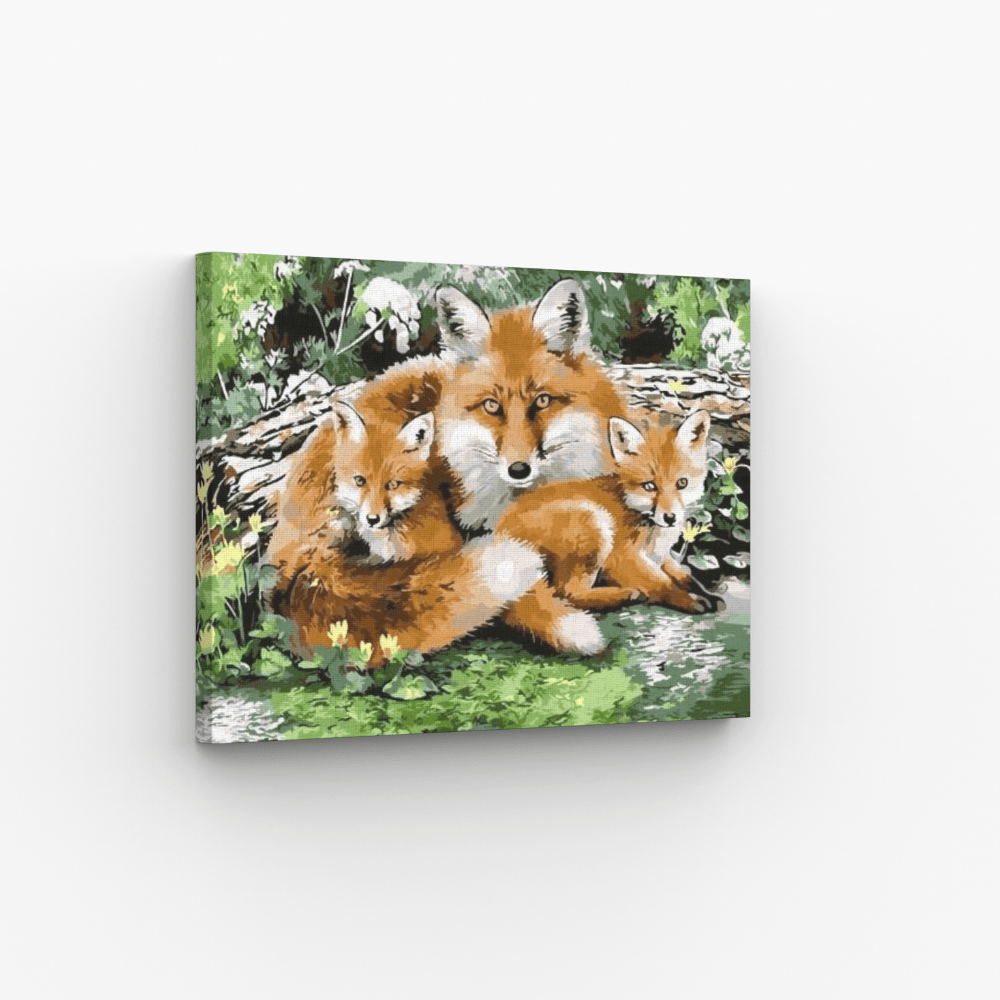 Malen nach Zahlen, Füchsin mit Welpen