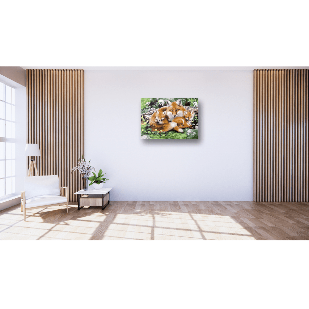 Malen nach Zahlen, Füchsin mit Welpen