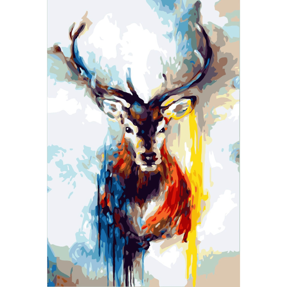 Malen nach Zahlen, Hirsch abstrakt, Kunst