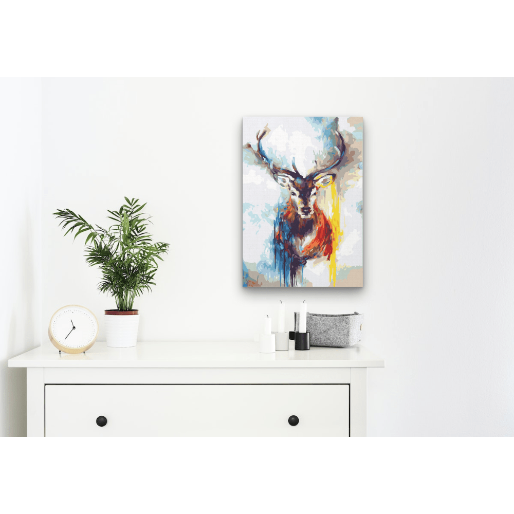 Malen nach Zahlen, Hirsch abstrakt, Kunst