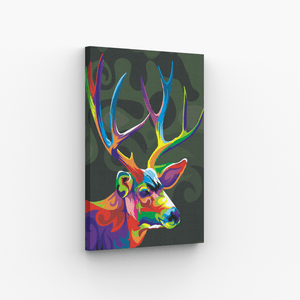 Malen nach Zahlen, Hirsch mehrfarbig, abstrakt