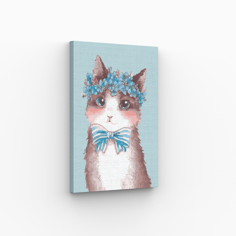 Malen nach Zahlen, Kätzchen mit Stirnband, Kinderbild