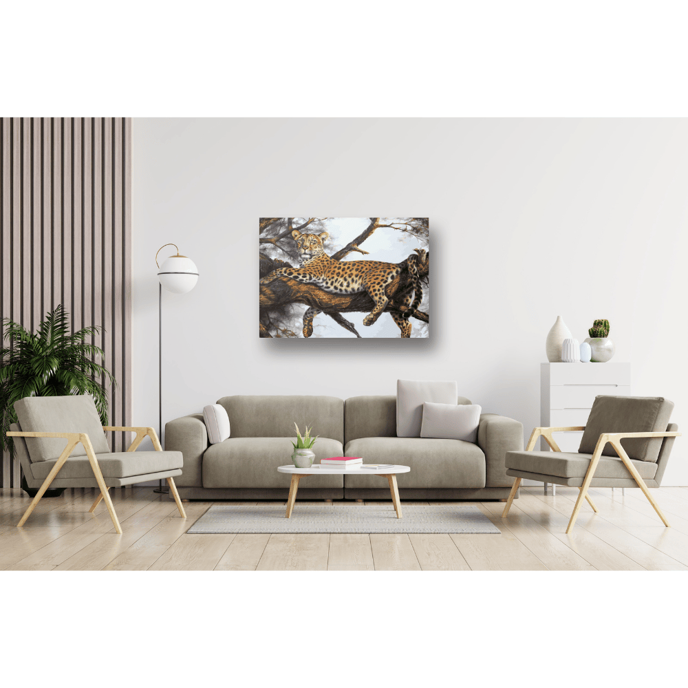 Malen nach Zahlen, Leopard auf Baum