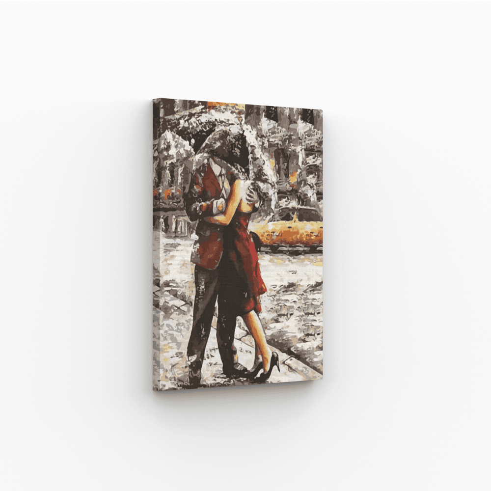 Malen nach Zahlen, Liebespaar im Regen in New York