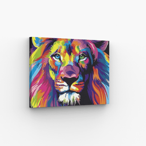 Malen nach Zahlen, Löwe mehrfarbig, abstrakt
