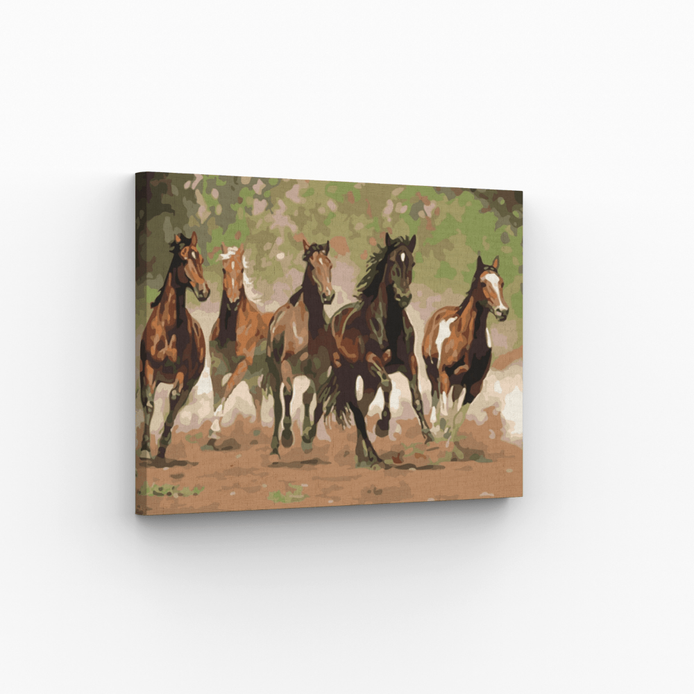 Malen nach Zahlen, Pferde im Galopp