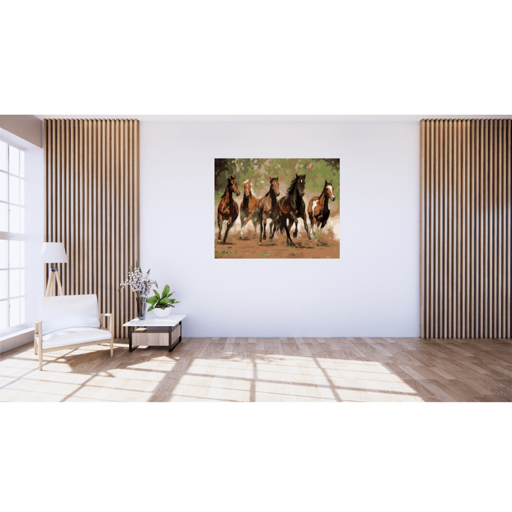 Malen nach Zahlen, Pferde im Galopp