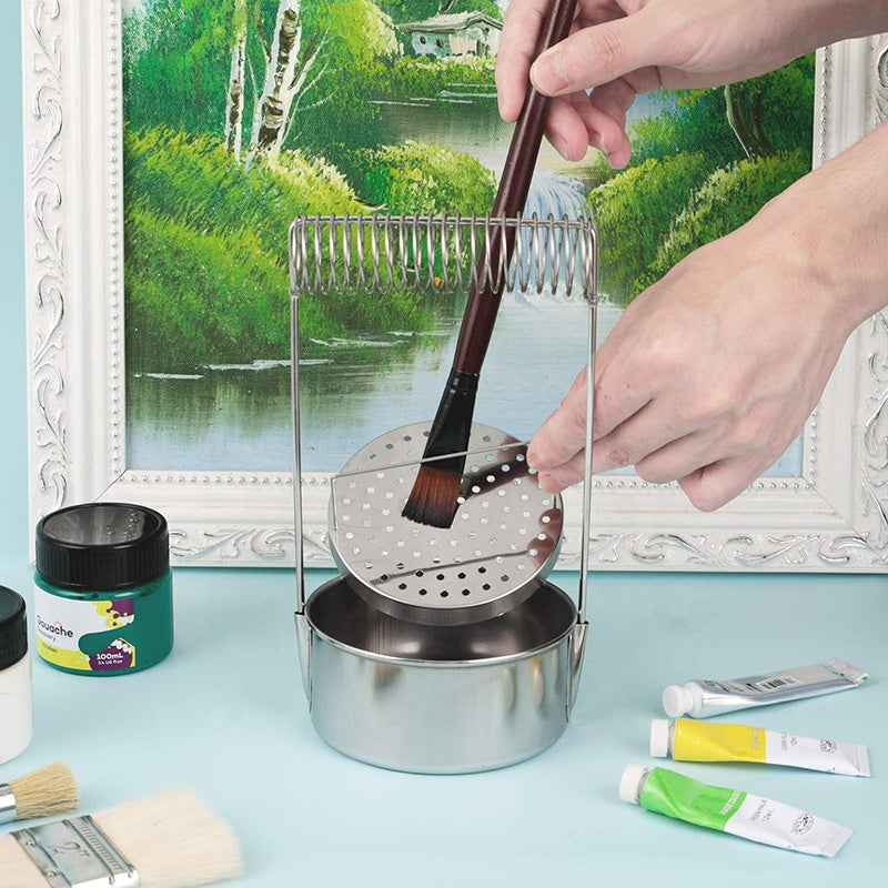 Pinselhalter, Pinselwascher, Chromstahl