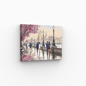 Malen nach Zahlen, Promenade an der Themse im Frühling, London