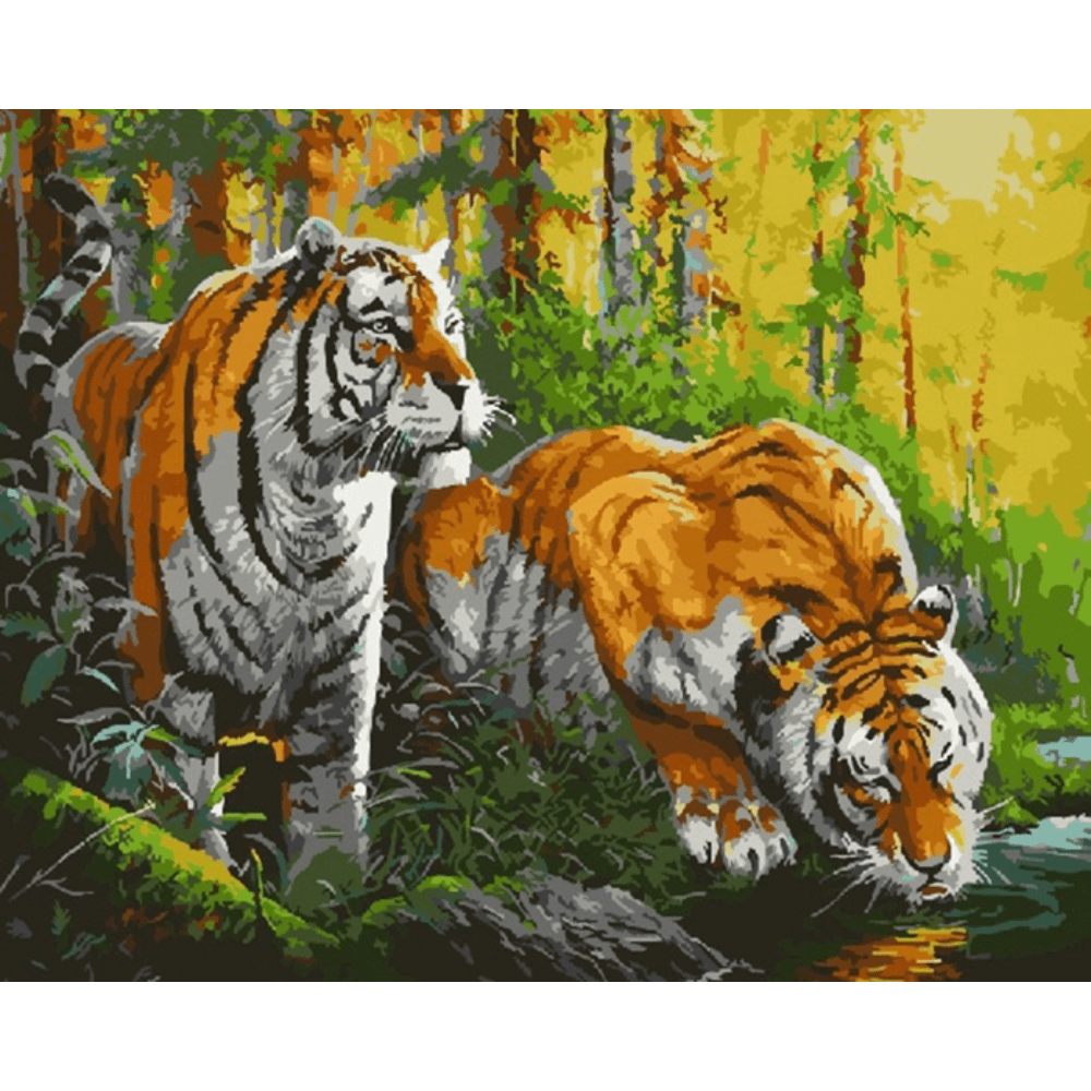 Malen nach Zahlen, Tiger am Wasser