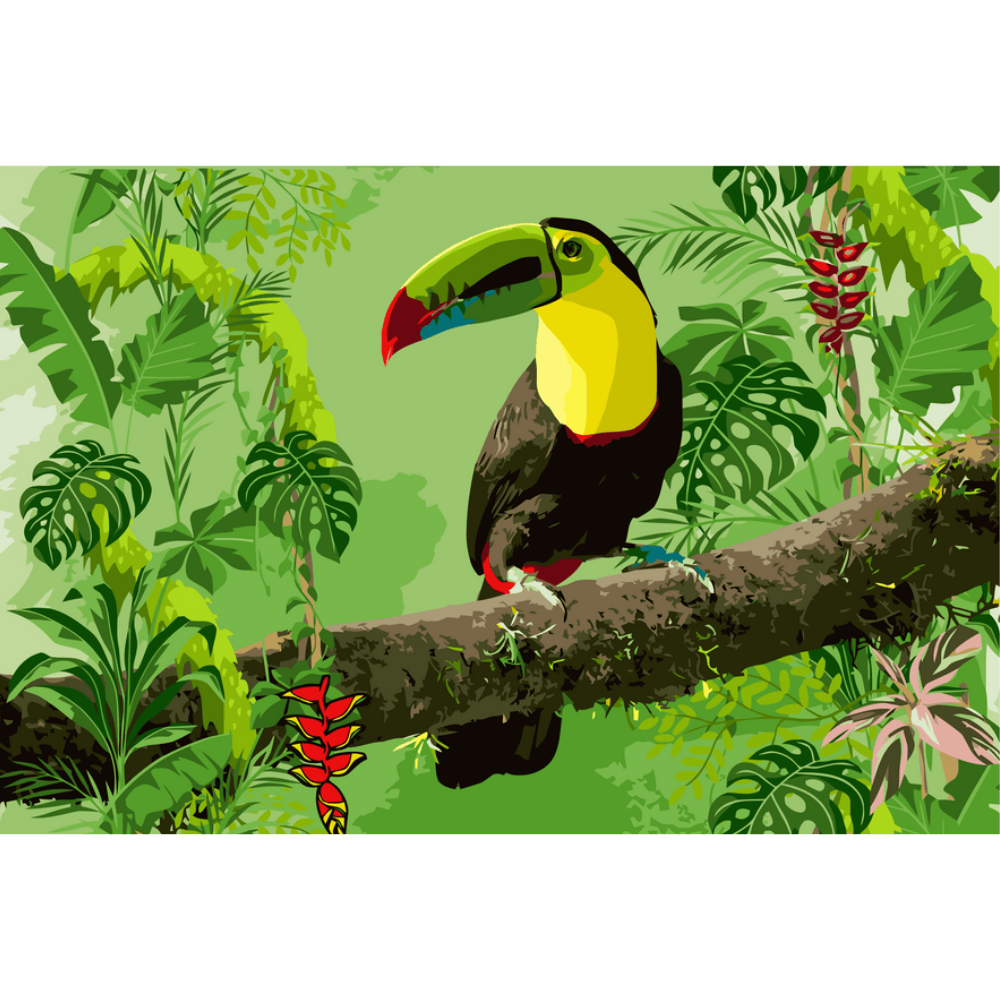 Malen nach Zahlen, Tukan im Regenwald