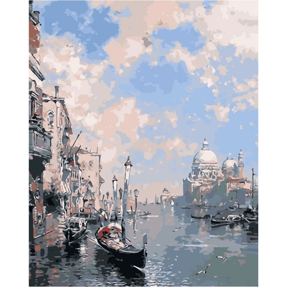 Malen nach Zahlen, Venedig, Lagune, Gondole