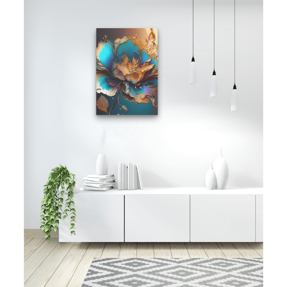 Blume blau, abstrakt
