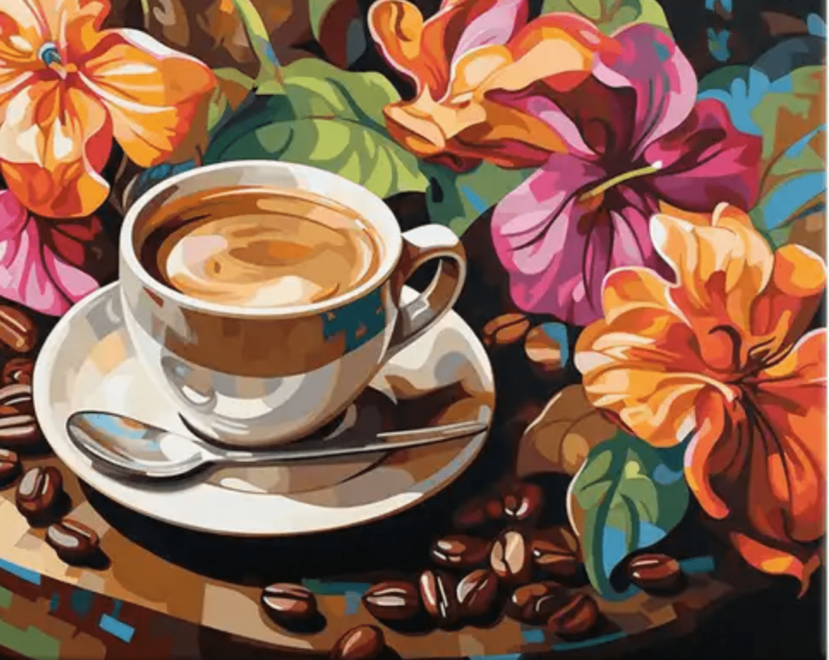 Caffè con fiori