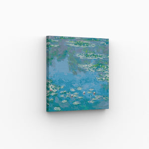 Seeorosen blau, von Claude Monet, Musterbild gerahmt