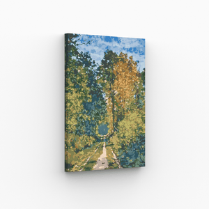 Der Waldweg von Claude Monet, Musterbild gerahmt