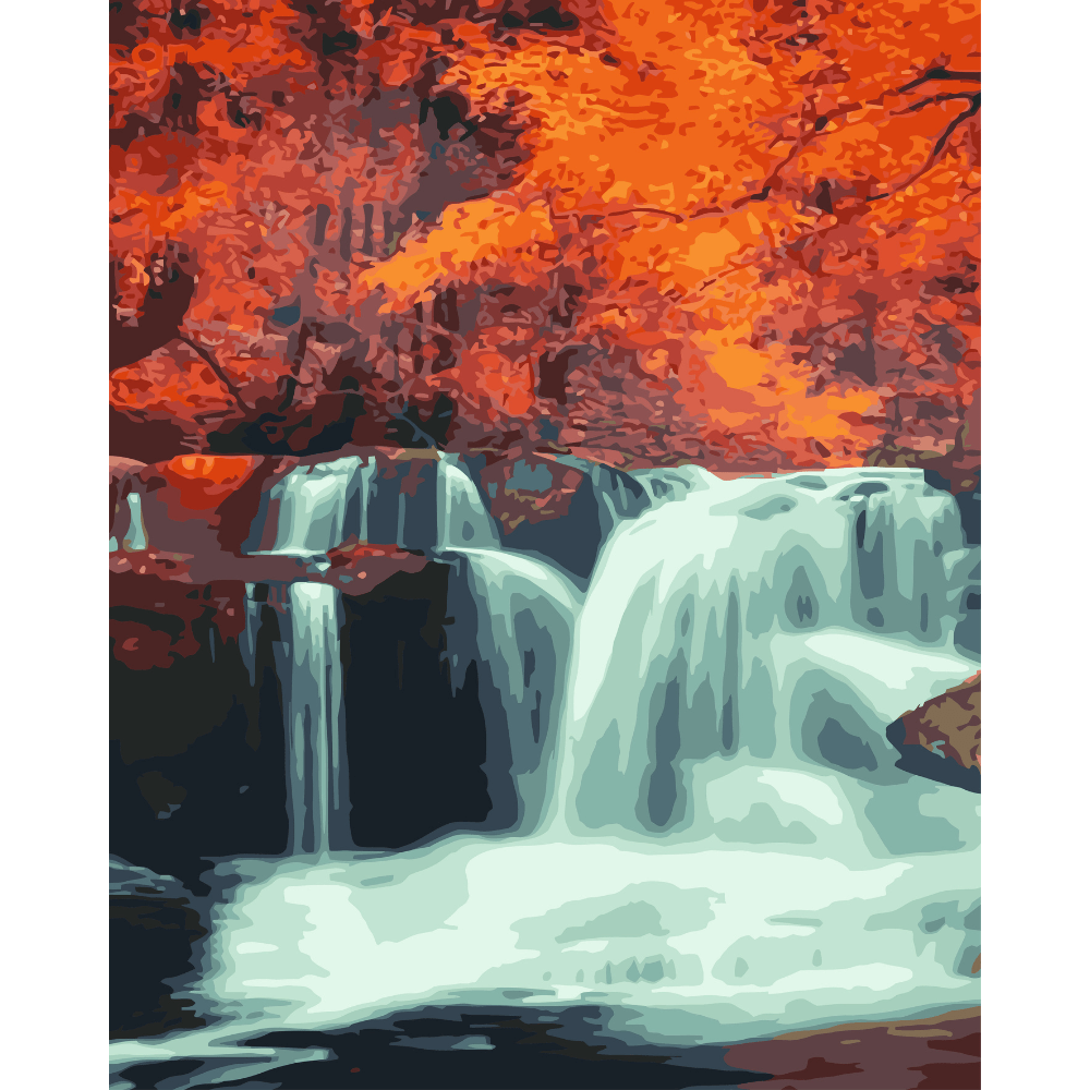 Wasserfall im Herbstwald