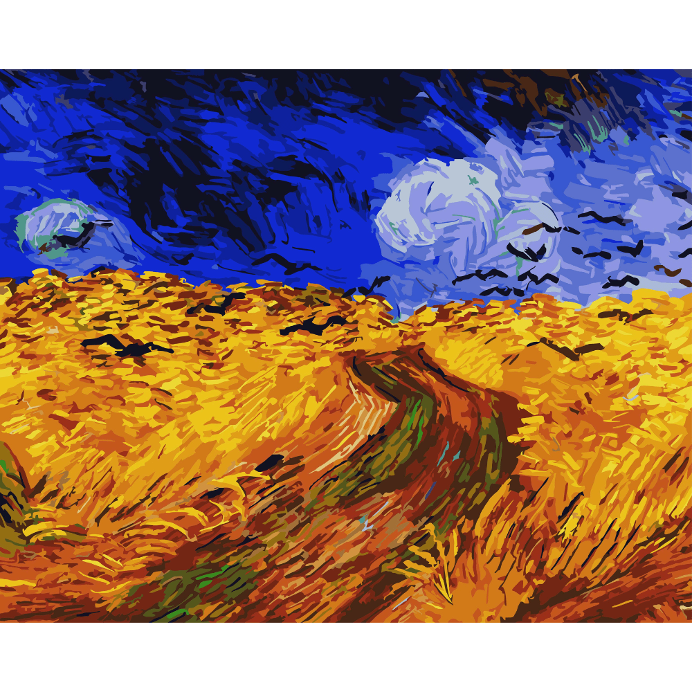 Raben über dem Weizenfeld von Vincent van Gogh