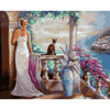 Malen nach Zahlen, Braut auf Balkon in Italien