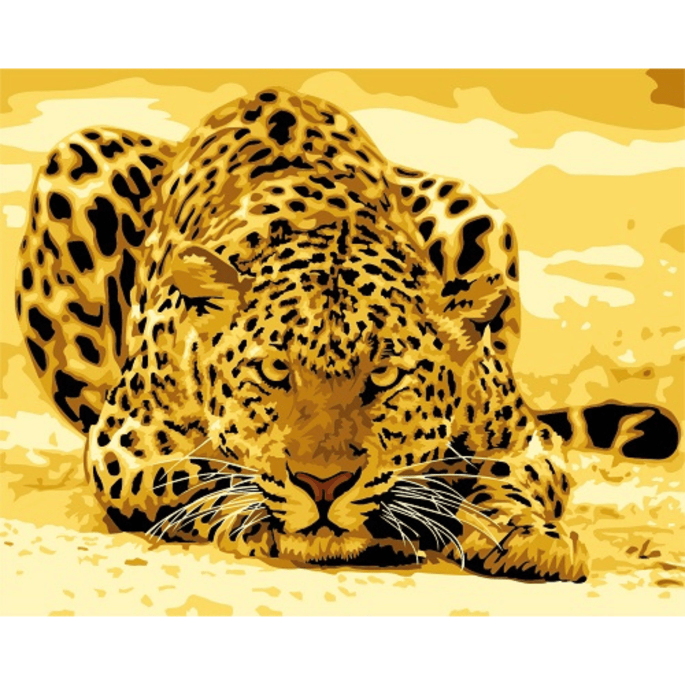 Malen nach Zahlen, Leopard auf der Lauer