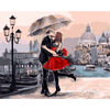 Malen nach Zahlen, Liebespaar bei Regen in Venedig