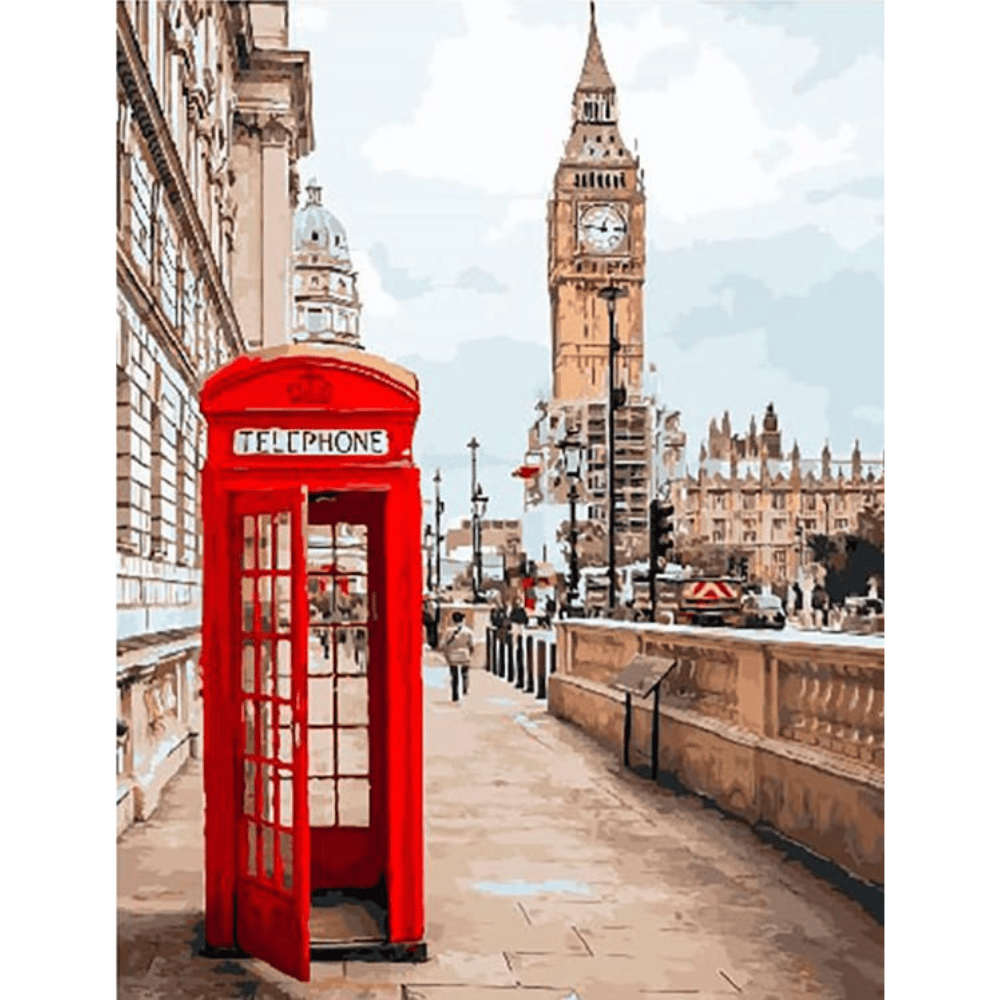 Malen nach Zahlen, London, Phone Box, Big Ben