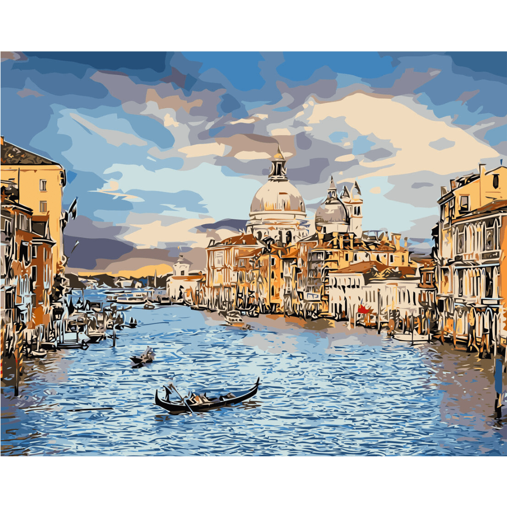 Malen nach Zahlen, Venedig, Canale Grande mit Markusdom